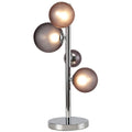 Regent Martinique 3 Light Table Lamp in Polished Chrome with Smoked Glass and Black Marble Base