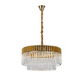 Regent Fontainebleau Round 12 Light Pendant Light in Brass with Clear Sculpted Glass
