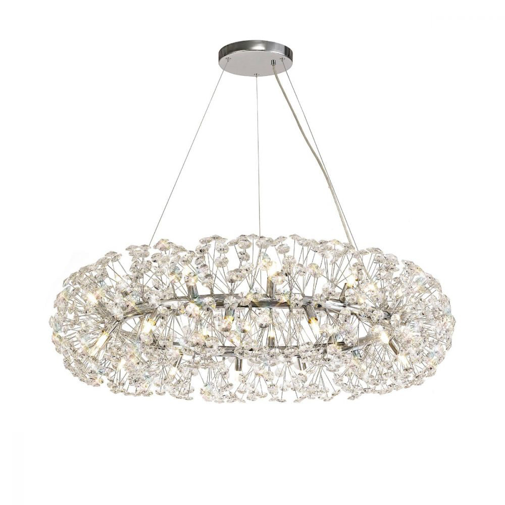 Regent Seyne 26 Light Pendant Light in Polished Chrome with Crystal