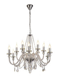 Regent Bastia 12 Light Chandelier in Polished Chrome with Clear Glass Crystal