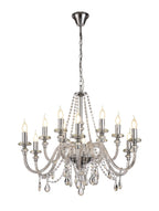 Regent Bastia 12 Light Chandelier in Polished Chrome with Clear Glass Crystal