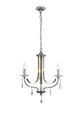 Regent Gagny 3 Light Pendant Light in Polished Chrome and Satin Nickel with Crystal