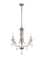 Regent Gagny 3 Light Pendant Light in Polished Chrome and Satin Nickel with Crystal