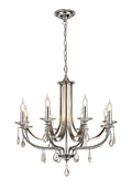 Regent Gagny 8 Light Pendant Light in Polished Chrome and Satin Nickel with Crystal