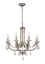 Regent Gagny 8 Light Pendant Light in Polished Chrome and Satin Nickel with Crystal