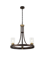 Regent Versailles 3 Light Pendant Light in Brown Oxide Bronze with Clear Glass Shades
