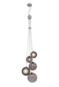 Regent Martinique 5 Light Pendant Light in Polished Chrome with Smoked Glass