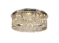 Regent Cholet Round 8 Light Flush Chandelier in Polished Chrome with Crystal