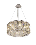 Regent Cholet Round 8 Light Chandelier in Polished Chrome with Crystal