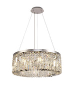 Regent Cholet Round 8 Light Chandelier in Polished Chrome with Crystal