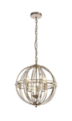 Regent Cluny Medium Round 3 Light Pendant Light in Polished Nickel