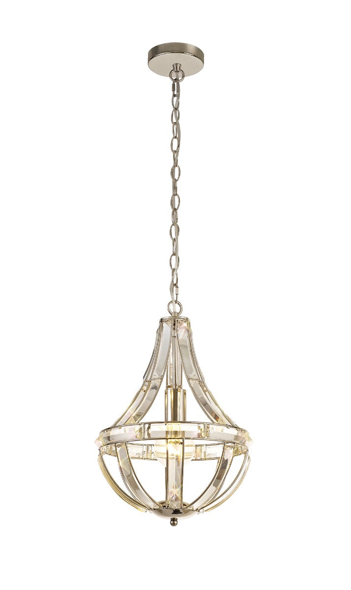 Regent Cluny Teardrop 1 Light Pendant Light in Polished Nickel