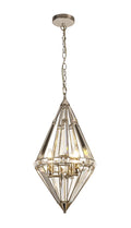 Regent Cluny Diamond 3 Light Pendant Light in Polished Nickel