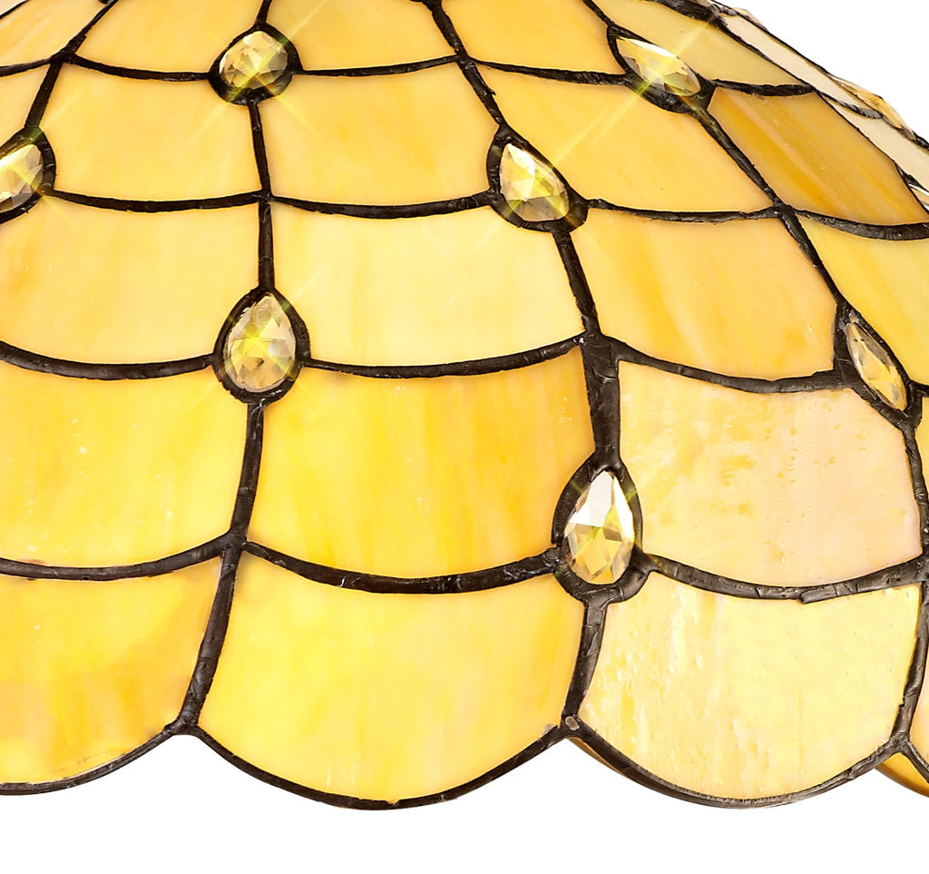Regent Amboise 2 Light Octagonal Tiffany Table Lamp in Aged Antique Brass