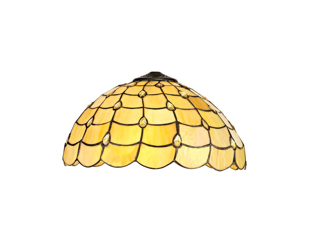 Regent Amboise 2 Light Octagonal Tiffany Table Lamp in Aged Antique Brass