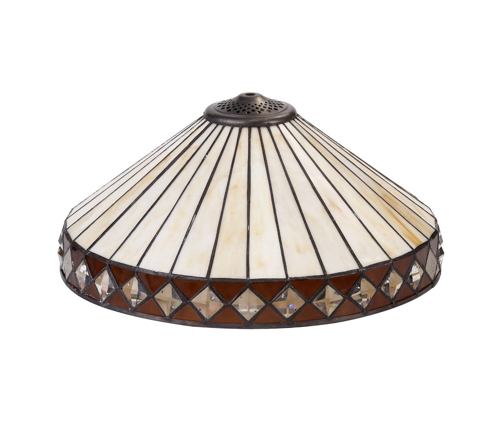 Regent Douai 2 Light Tiffany Table Lamp in Aged Antique Brass