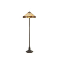Regent Douai 2 Light Tiffany Floor Lamp in Aged Antique Brass