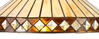 Regent Douai 2 Light Tiffany Floor Lamp in Aged Antique Brass