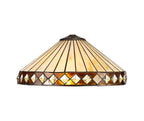 Regent Douai 2 Light Tiffany Floor Lamp in Aged Antique Brass