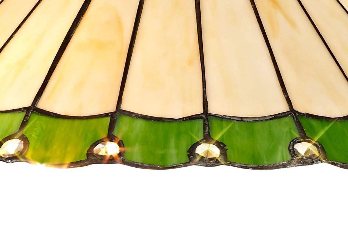 Regent Livin 2 Light Tiffany Table Lamp in Aged Antique Brass