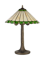 Regent Livin 2 Light Tiffany Table Lamp in Aged Antique Brass