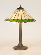 Regent Livin 2 Light Tiffany Table Lamp in Aged Antique Brass
