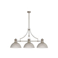 Regent Puteaux 3 Light Linear Pendant Light in Polished Nickel