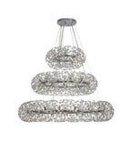 Regent Seyne 3 Tier 74 Light Pendant Light in Polished Chrome with Crystal