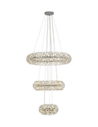 Regent Seyne 3 Tier 74 Light Pendant Light in Polished Chrome with Crystal