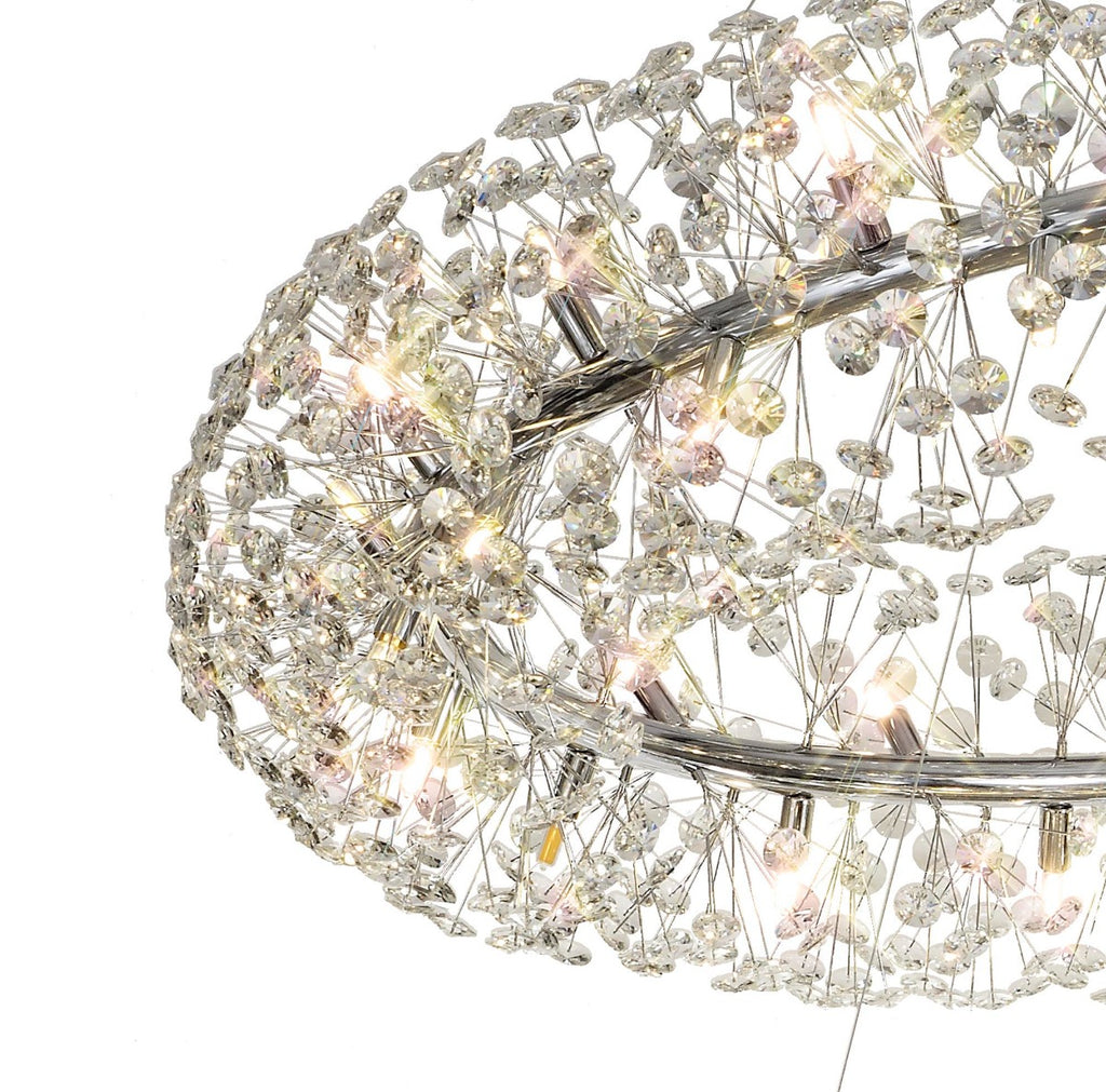 Regent Seyne 3 Tier 74 Light Pendant Light in Polished Chrome with Crystal