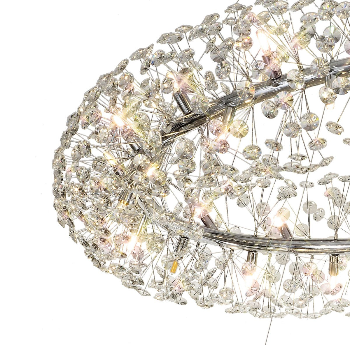 Regent Seyne 3 Tier 74 Light Pendant Light in Polished Chrome with Crystal