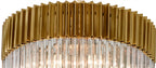 Regent Fontainebleau Round 5 Tier 23 Light Pendant Light in Brass with Clear Sculpted Glass