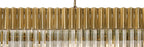 Regent Fontainebleau Rectangular 7 Light Pendant Light in Brass with Clear Sculpted Glass