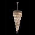 Regent Fontainebleau Round 7 Tier 31 Light Pendant Light in Polished Nickel with Clear Sculpted Glass