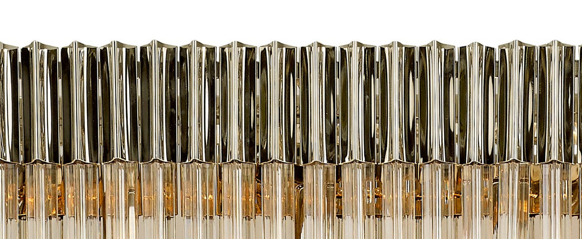 Regent Fontainebleau Rectangular 5 Light Pendant Light in Polished Nickel with Clear Sculpted Glass
