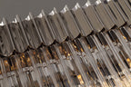 Regent Fontainebleau Rectangular 5 Light Pendant Light in Polished Nickel with Clear Sculpted Glass