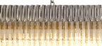 Regent Fontainebleau Rectangular 7 Light Pendant Light in Polished Nickel with Clear Sculpted Glass