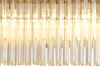 Regent Fontainebleau Rectangular 7 Light Pendant Light in Polished Nickel with Clear Sculpted Glass