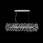 Regent Seyne Oblong 10 Light Linear Pendant Light in Polished Chrome with Crystal