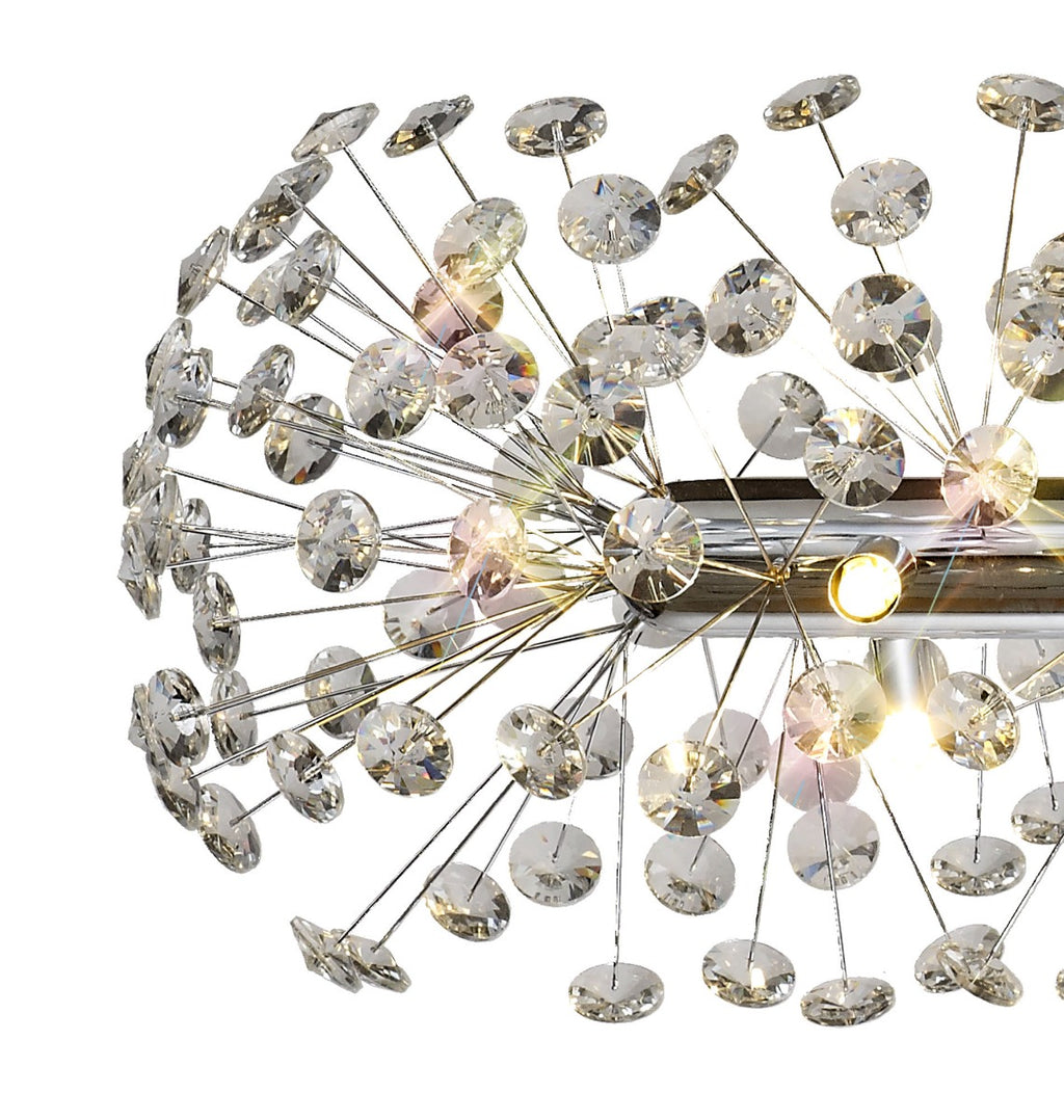Regent Seyne Oblong 10 Light Linear Pendant Light in Polished Chrome with Crystal