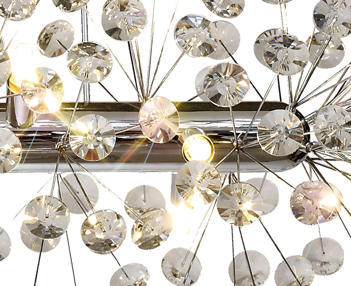 Regent Seyne Oblong 10 Light Linear Pendant Light in Polished Chrome with Crystal