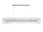 Regent Seyne Oblong Linear 14 Light Pendant Light in Polished Chrome with Crystal