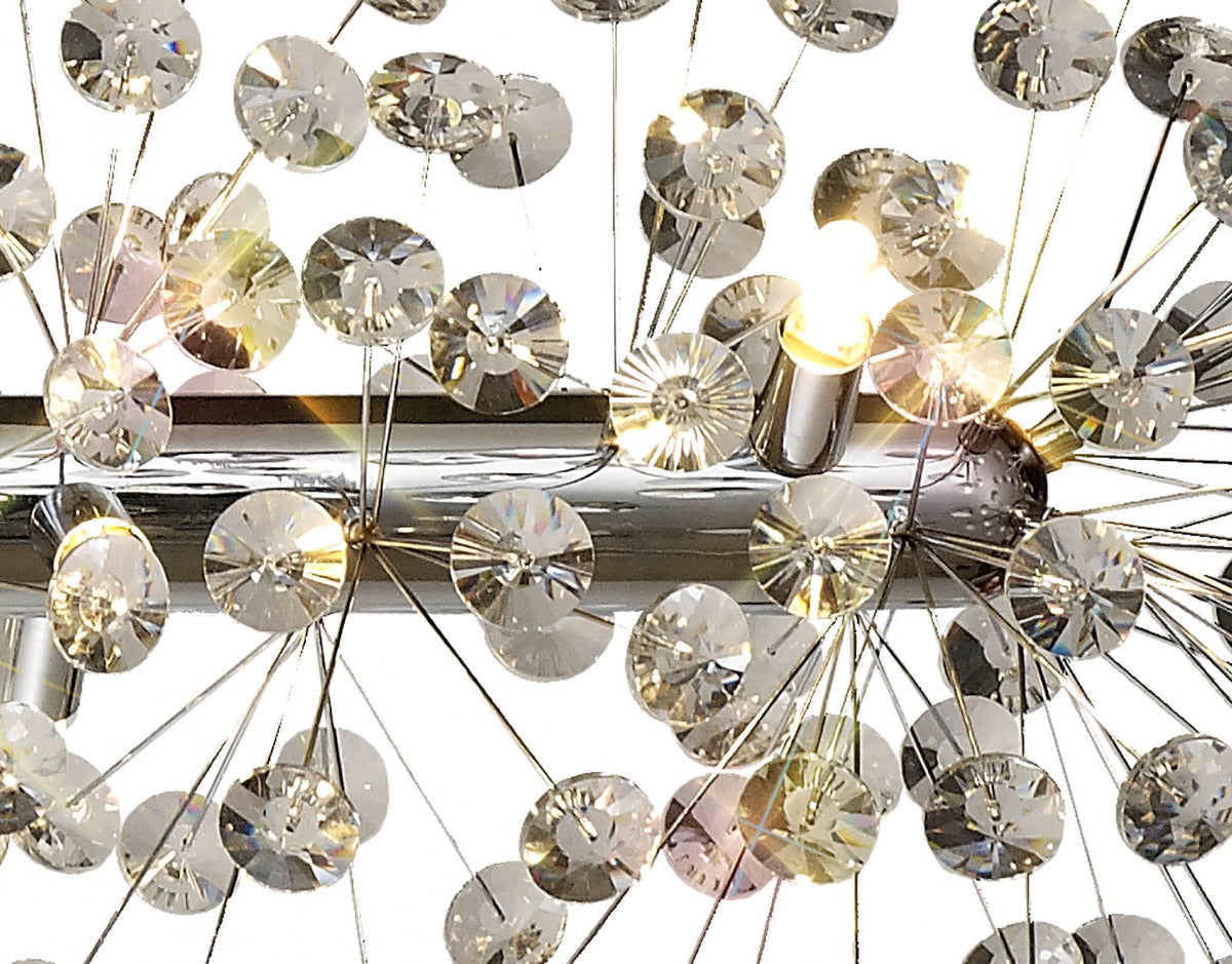 Regent Seyne Oblong Linear 14 Light Pendant Light in Polished Chrome with Crystal
