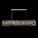 Regent Seyne Oblong Linear 14 Light Pendant Light in Polished Chrome with Crystal