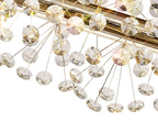 Regent Seyne Oblong 10 Light Linear Pendant Light in French Gold with Crystal