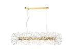 Regent Seyne Oblong 10 Light Linear Pendant Light in French Gold with Crystal