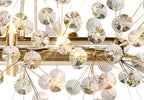 Regent Seyne Oblong 10 Light Linear Pendant Light in French Gold with Crystal