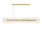 Regent Seyne Oblong 14 Light Linear Pendant Light in French Gold with Crystal