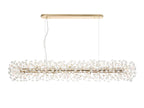 Regent Seyne Oblong 14 Light Linear Pendant Light in French Gold with Crystal