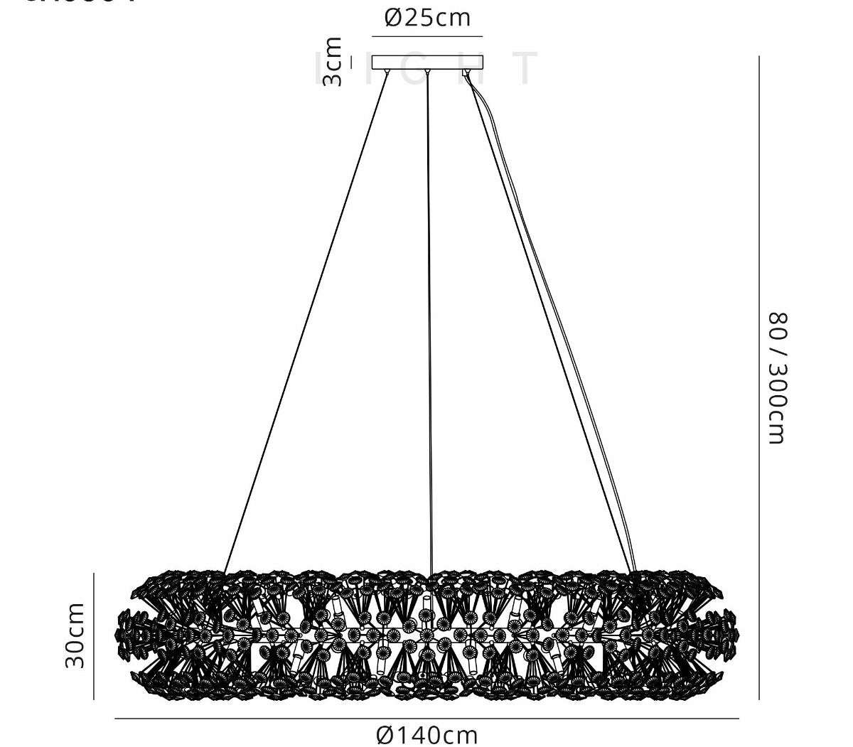 Regent Seyne 36 Light Ring Pendant Light in Polished Chrome with Crystal